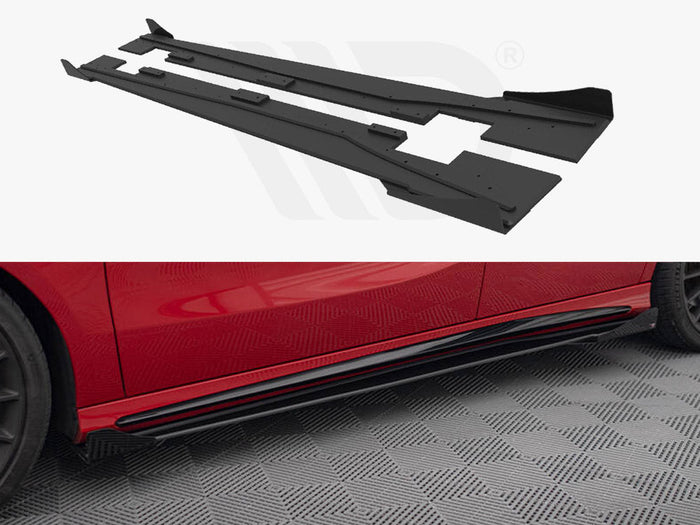Maxton Design - STREET PRO SIDE SKIRTS DIFFUSERS + FLAPS MERCEDES-BENZ A 45 AMG W176 FACELIFT