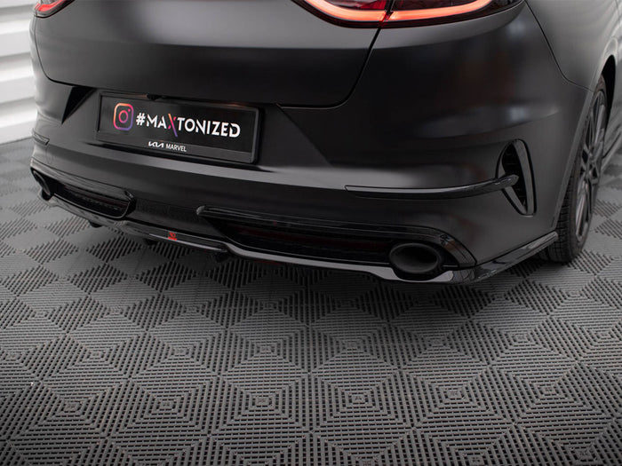 KIA ProCeed GT Mk1 Facelift Central Rear Splitter (Vertical Bars) - Maxton Design