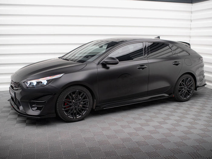 Maxton Design - Street PRO Side Skirts Diffusers + Flaps Kia Proceed GT / GT-Line Mk1 Facelift / Ceed GT Mk3 Facelift