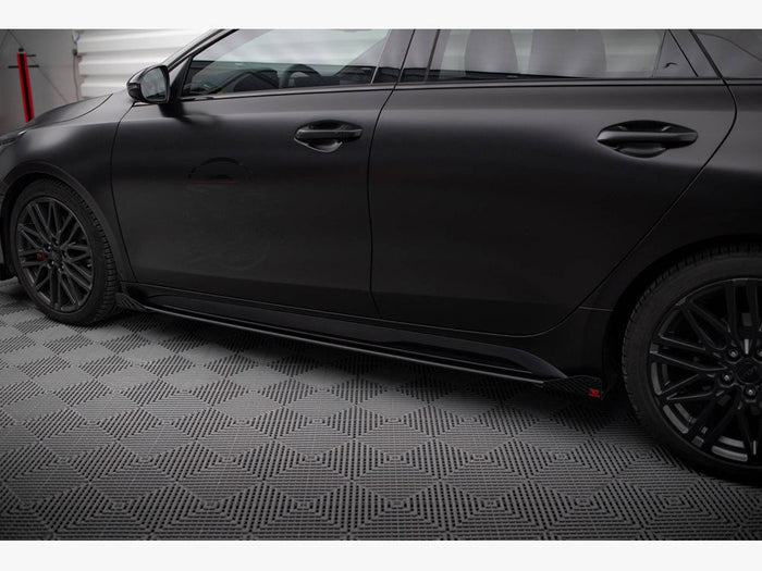 Maxton Design - Street PRO Side Skirts Diffusers + Flaps Kia Proceed GT / GT-Line Mk1 Facelift / Ceed GT Mk3 Facelift