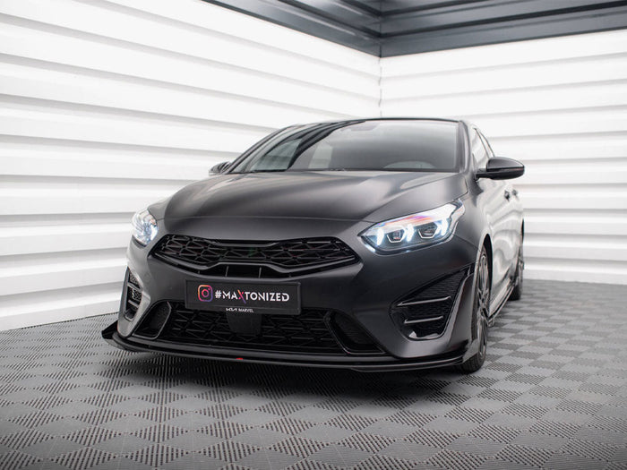 Maxton Design - Street PRO Front Splitter + Flaps Kia Proceed GT Mk3 Facelift / Ceed GT / GT - Line Mk1 Facelift
