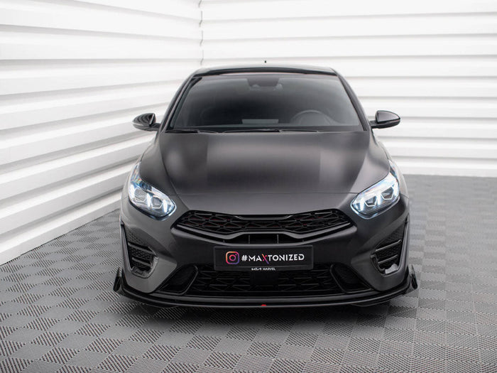 Maxton Design - Street PRO Front Splitter + Flaps Kia Proceed GT Mk3 Facelift / Ceed GT / GT - Line Mk1 Facelift