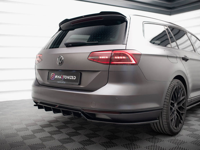 Volkswagen Passat R-Line B8 Rear Splitter (Vertical Bars) - Maxton Design
