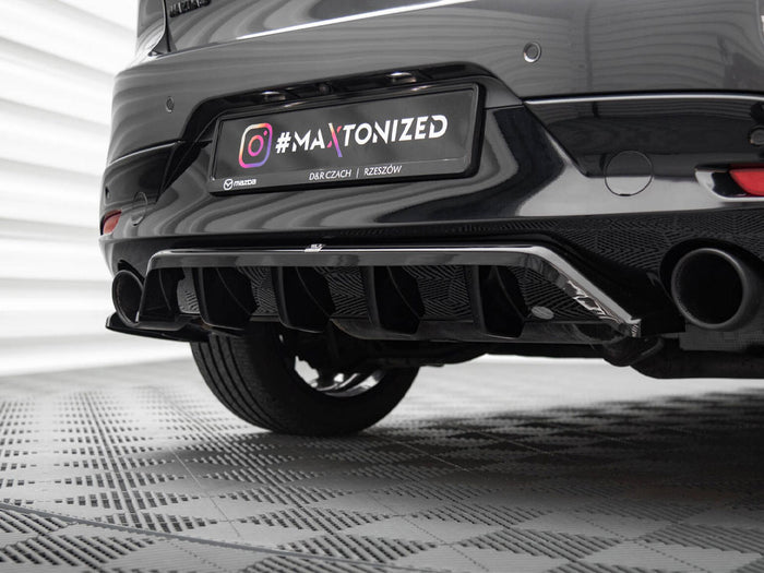 Mazda 3 Mk4 Central Rear Splitter (Vertical Bars) - Maxton Design