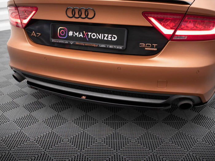 Audi A7 S-Line C7 Central Rear Splitter - Maxton Design