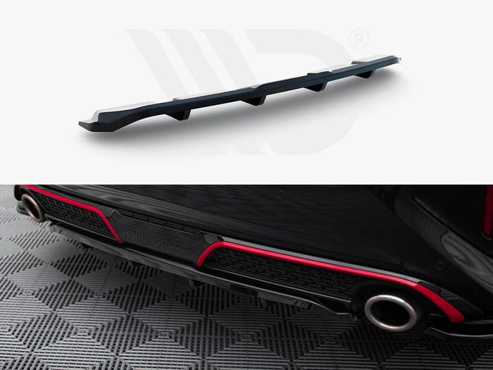 Kia Ceed GT Mk3 Facelift Central Rear Splitter (Vertical Bars) - Maxton Design