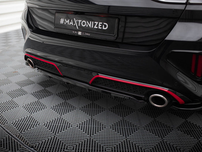 Kia Ceed GT Mk3 Facelift Central Rear Splitter (Vertical Bars) - Maxton Design