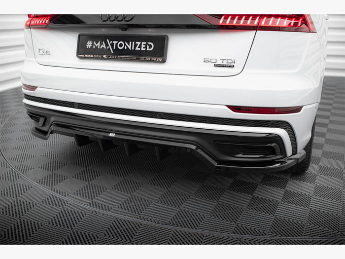 Audi Q8 S-Line Mk1 Central Rear Splitter (Vertical Bars) - Maxton Design