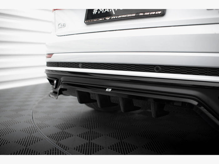Audi Q8 S-Line Mk1 Central Rear Splitter (Vertical Bars) - Maxton Design