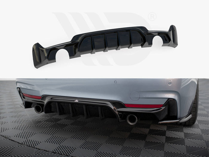 BMW 4 Coupe / Gran Coupe / Cabrio M-Pack F32 / F36 / F33 (Version with single exhausts on both sides) Rear Valance - Maxton Design