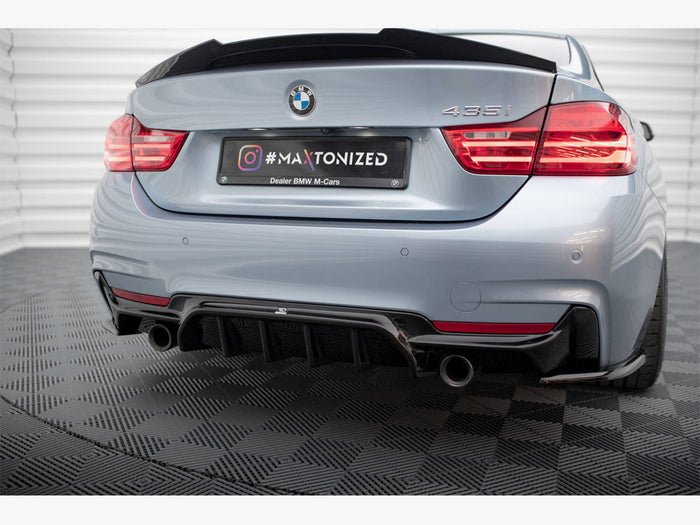 BMW 4 Coupe / Gran Coupe / Cabrio M-Pack F32 / F36 / F33 (Version with single exhausts on both sides) Rear Valance - Maxton Design