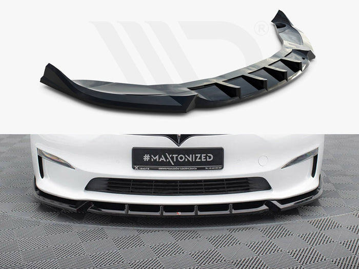Tesla Model S Plaid Mk1 Facelift Front Splitter V.1 - Maxton Design