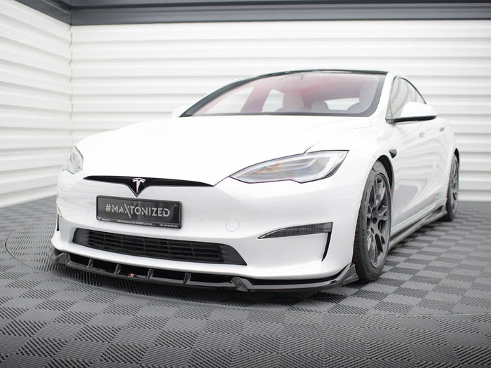 Tesla Model S Plaid Mk1 Facelift Front Splitter V.1 - Maxton Design