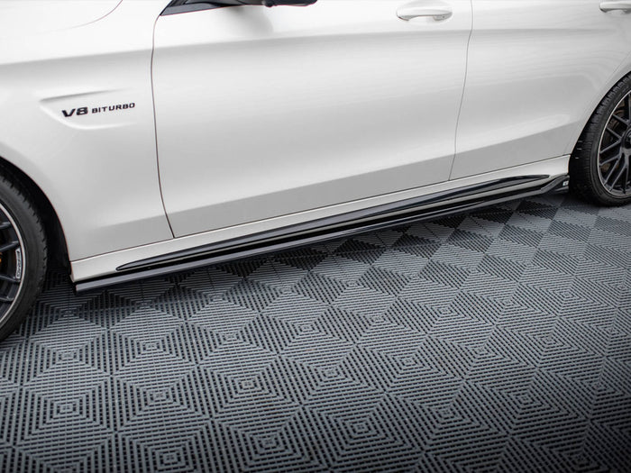 Mercedes-AMG C63 Sedan / Estate W205 / S205 Side Skirts Diffusers V.2 - Maxton Design