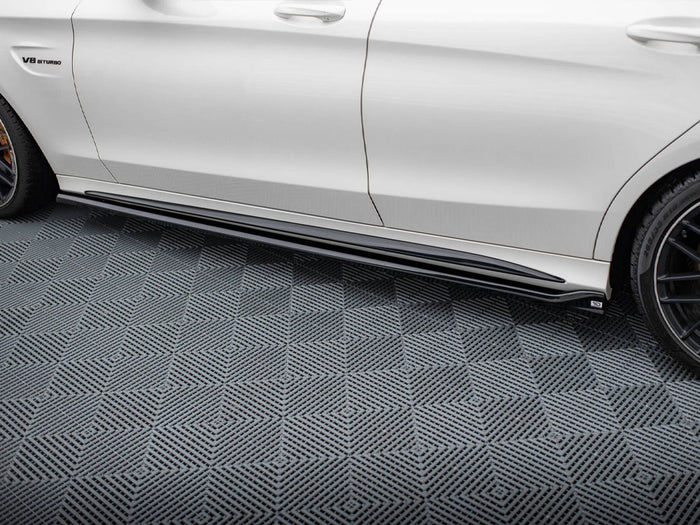 Mercedes-AMG C63 Sedan / Estate W205 / S205 Side Skirts Diffusers V.2 - Maxton Design