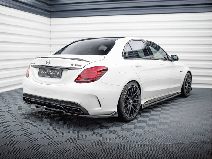 Mercedes-AMG C63 Sedan / Estate W205 / S205 Rear Splitter (Vertical Bars) - Maxton Design