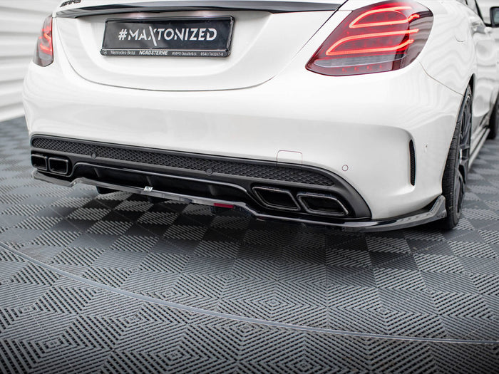 Mercedes-AMG C63 Sedan / Estate W205 / S205 Rear Splitter (Vertical Bars) - Maxton Design