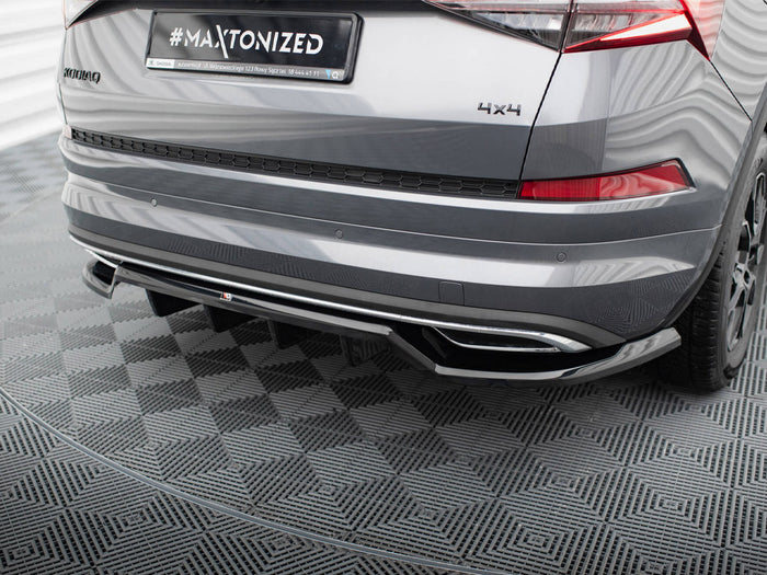 Rear Splitter (Vertical Bars) Skoda Kodiaq Sportline Mk1 Facelift - Maxton Design