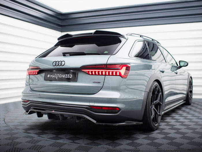 Audi A6 Allroad C8 Central Rear Splitter (Vertical Bars) - Maxton Design