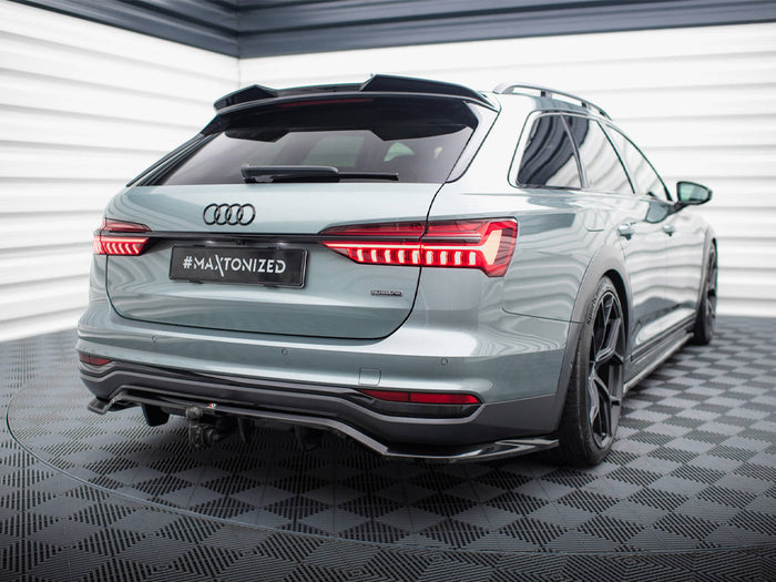Audi A6 Allroad C8 Central Rear Splitter (Vertical Bars) - Maxton Design