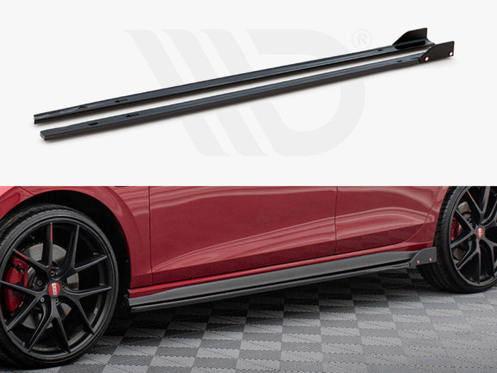 Maxton Design - SIDE SKIRTS DIFFUSERS V.2 + FLAPS VOLKSWAGEN GOLF GTI / GTE / GTI CLUBSPORT / R-LINE MK8