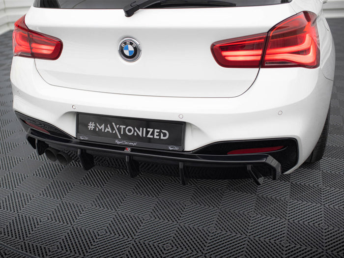 BMW 1 M-Pack F20 Facelift (Single side dual exhaust version) Rear Valance V.3 - Maxton Design