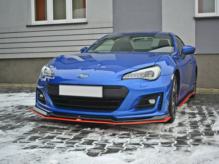 Maxton Design - Front Splitter V.5 Subaru BRZ Mk1 Facelift (BLACK AND RED)