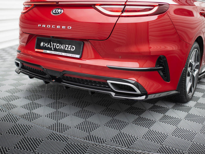 Kia ProCeed GT-Line Mk1 Central Rear Splitter (Vertical Bars) - Maxton Design