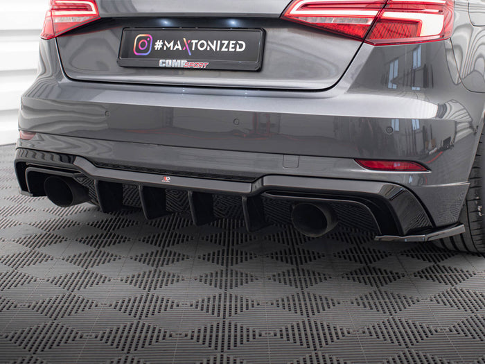 Audi A3 S-Line Sportback 8V Facelift (Version with single exhausts on both sides) Rear Valance - Maxton Design