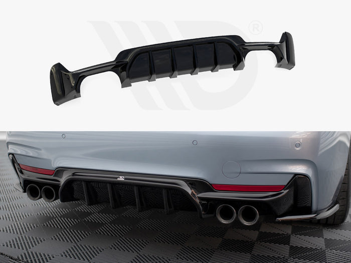 BMW 4 Coupe / Gran Coupe / Cabrio M-Pack F32 / F36 / F33 (Version with dual exhausts on both sides) Rear Valance - Maxton Design