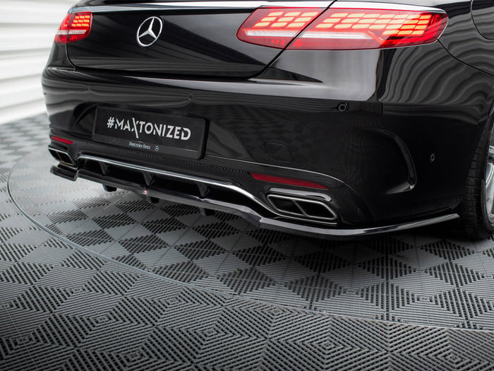 Rear Splitter (Vertical Bars) Mercedes-Benz S Coupe AMG-Line C217 Facelift - Maxton Design