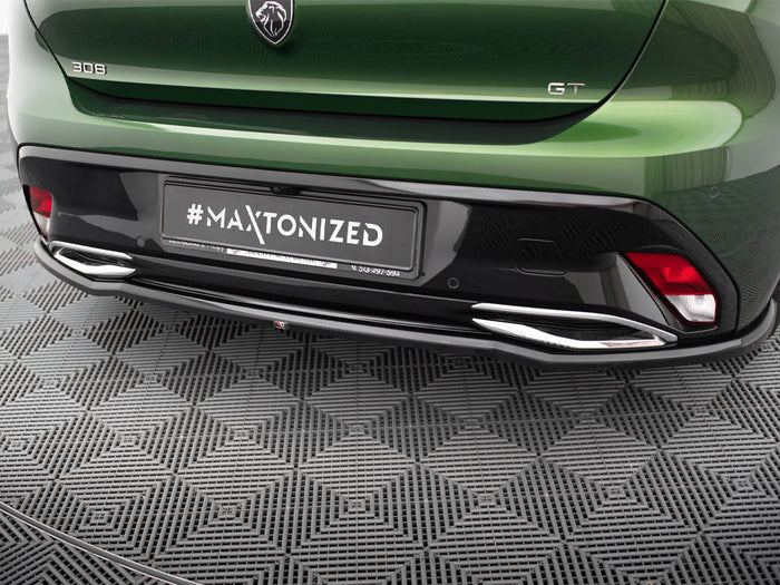 Peugeot 308 Hatchback Mk3 Rear Splitter (Vertical Bars) - Maxton Design