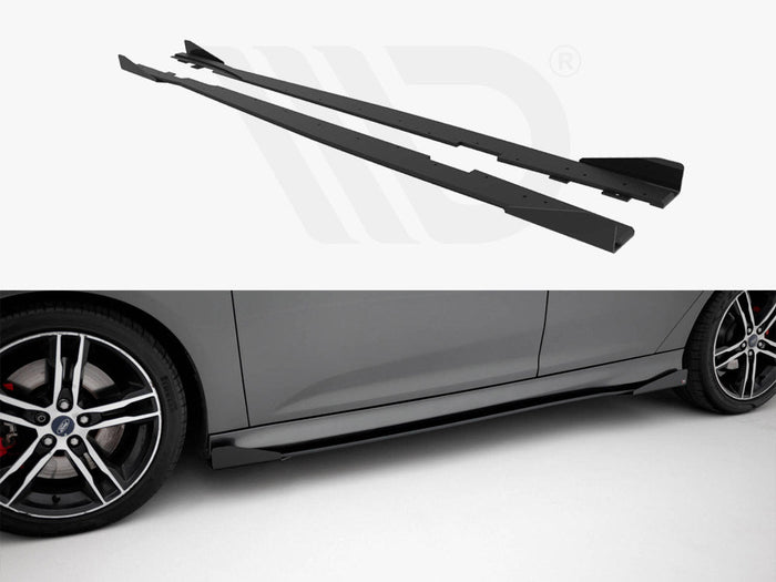 Maxton Design - Street PRO Side Skirts Diffusers + Flaps Ford Focus ST Mk3