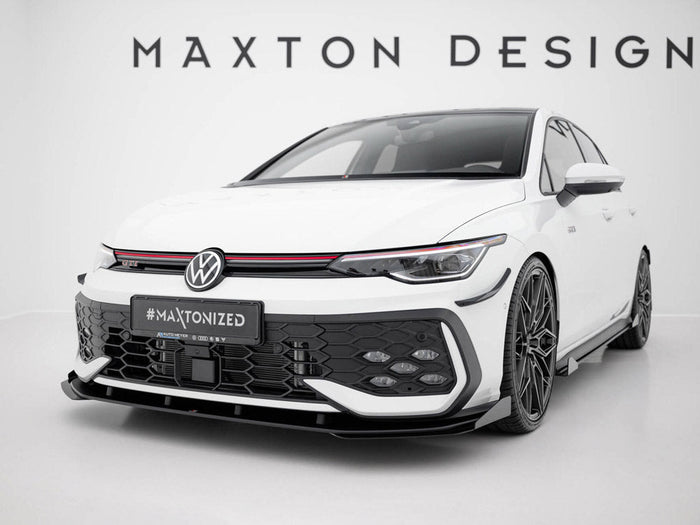 Maxton Design - Street PRO Front Splitter + Flaps Volkswagen Golf GTI / GTE / R-Line Mk8 Facelift