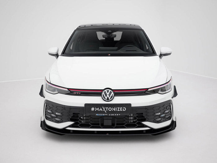 Maxton Design - Street PRO Front Splitter + Flaps Volkswagen Golf GTI / GTE / R-Line Mk8 Facelift