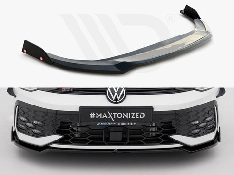 Volkswagen Golf GTI / GTE / R-Line Mk8 Facelift Front Splitter V.2 + Flaps - Maxton Design