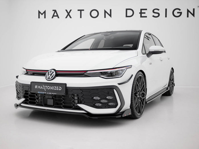 Volkswagen Golf GTI / GTE / R-Line Mk8 Facelift Front Splitter V.2 + Flaps - Maxton Design