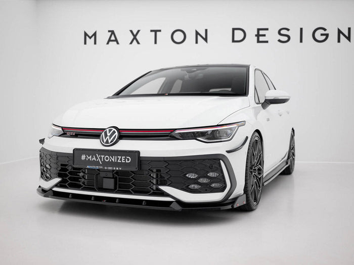 Maxton Design - Front Splitter V.2 + Flaps Volkswagen Golf GTI / GTE / R-Line Mk8 Facelift