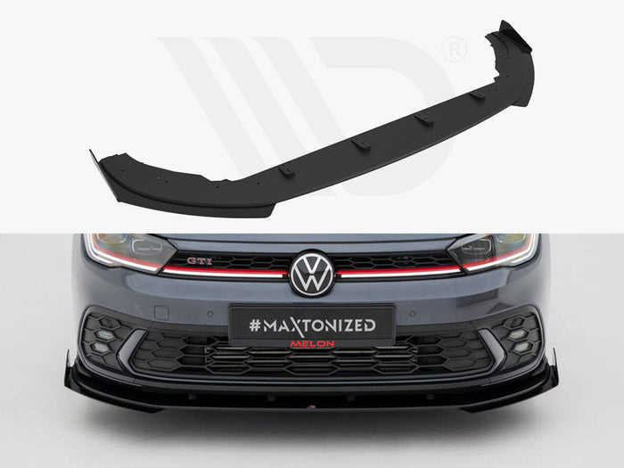 Maxton Design -  Street PRO Front Splitter + Flaps Volkswagen Polo GTI Mk6 Facelift