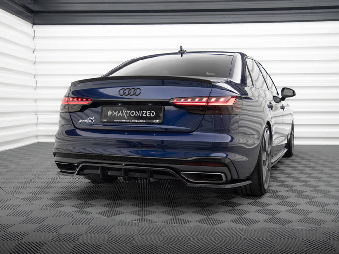 Audi A4 S-Line B9 Facelift Rear Splitter (Vertical Bars) V.2 - Maxton Design