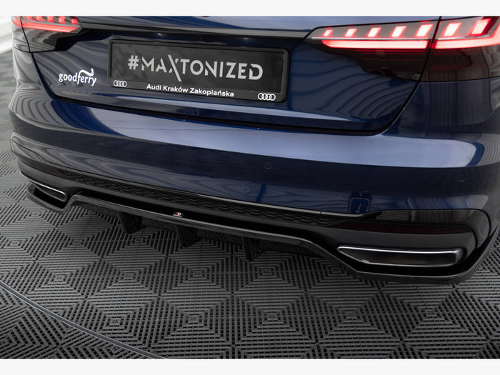Audi A4 S-Line B9 Facelift Rear Splitter (Vertical Bars) V.2 - Maxton Design