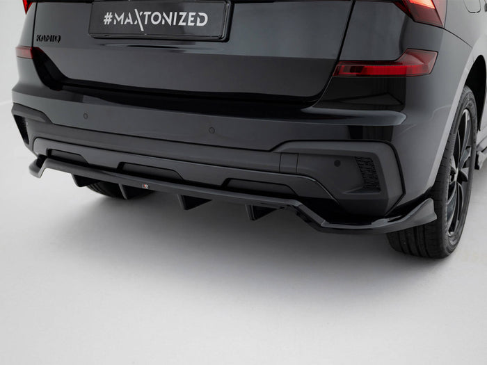 Rear Splitter (Vertical Bars) Skoda Kamiq Monte Carlo Mk1 Facelift - Maxton Design