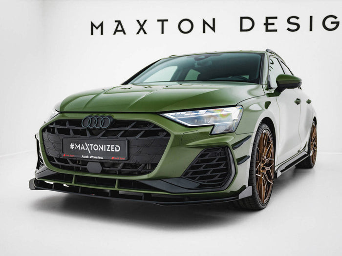 Maxton Design - Street PRO Front Splitter V.1 + Flaps Audi S3 Sportback / A3 S-line Sportback 8Y Facelift