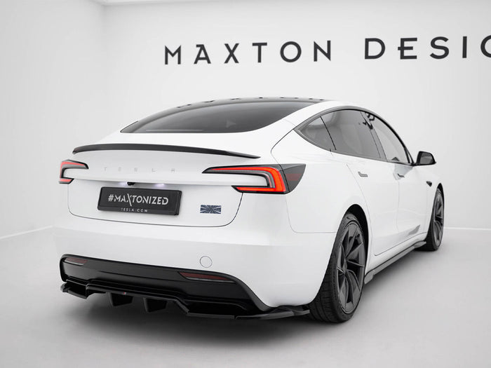 Tesla Model 3 Performance Mk1 Facelift Rear Splitter (Vertical Bars) V.2 - Maxton Design