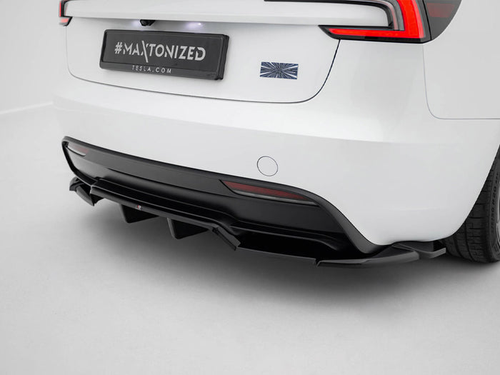 Tesla Model 3 Performance Mk1 Facelift Rear Splitter (Vertical Bars) V.2 - Maxton Design