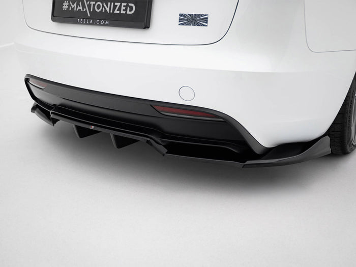 Tesla Model 3 Performance Mk1 Facelift Rear Splitter (Vertical Bars) V.1 - Maxton Design