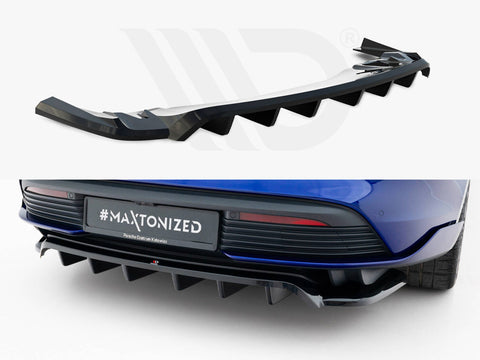 Porsche Taycan Turbo S Mk1 Rear Splitter (Vertical Bars) - Maxton Design