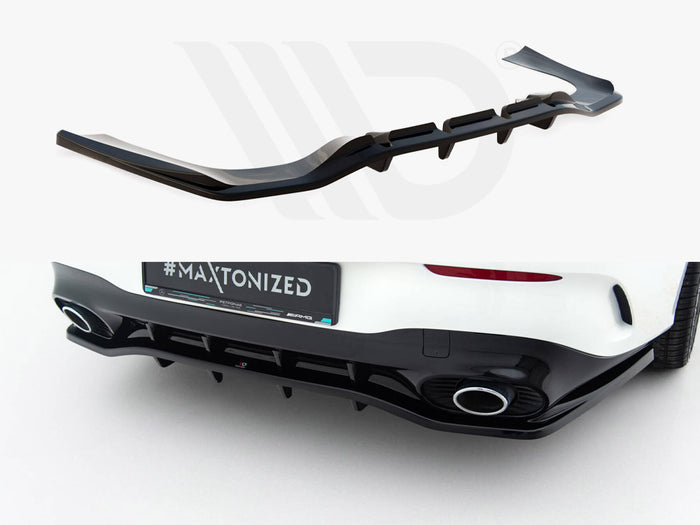 Mercedes-AMG CLA 35 / 45 Coupe / Shooting Brake C118 Facelift / X118 Facelift Rear Splitter (Vertical Bars) - Maxton Design