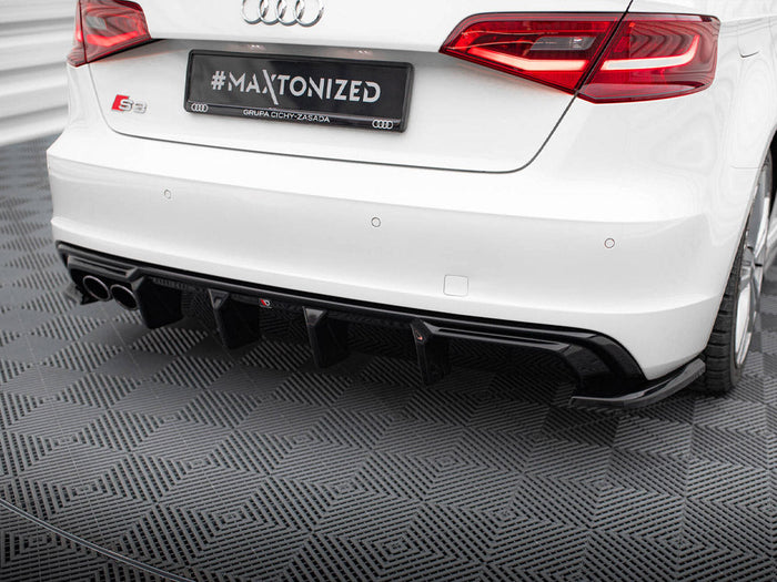 Maxton Design - Rear Valance Audi A3 S-Line Sportback 8V (Version with dual exhausts tips on one side)