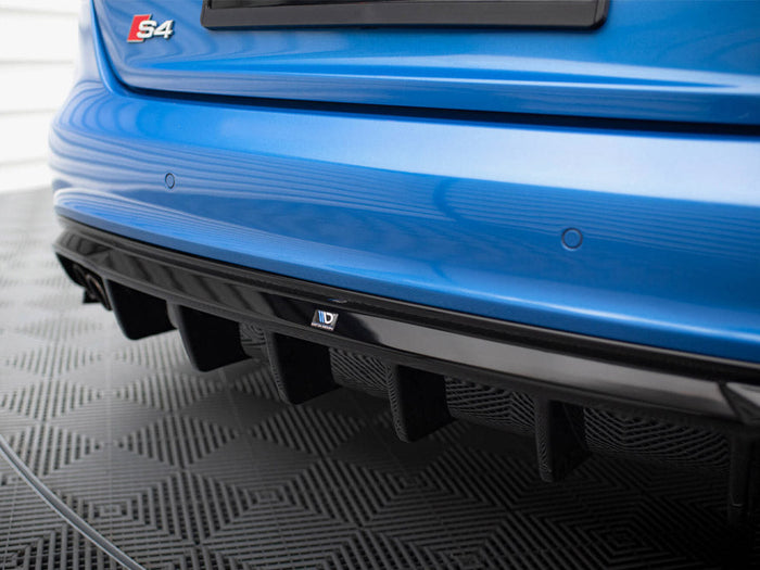 Maxton Design - Rear Valance Audi A4 S-Line Sedan B8 (Version with dual exhaust tips on one side)
